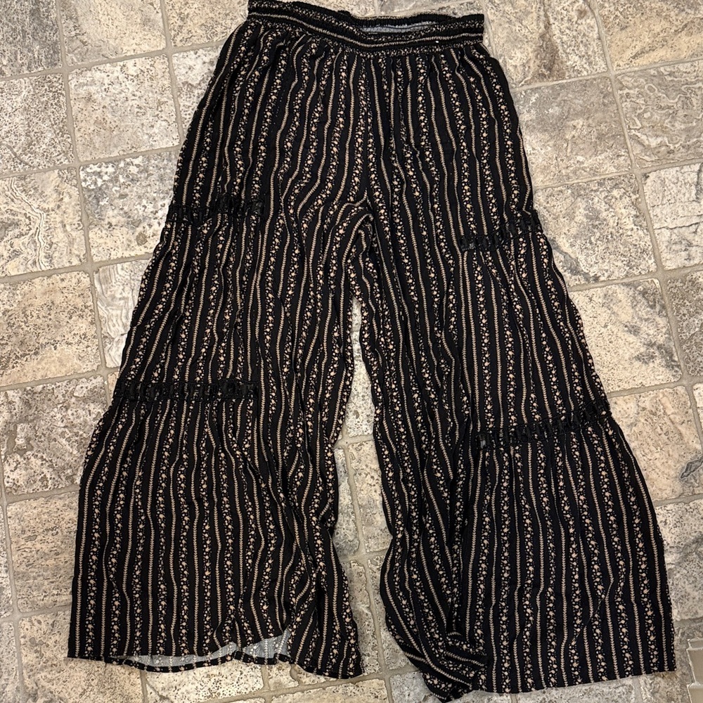 Black and White Wide Leg Pants